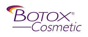 Botox cosmetics logo on a black background.